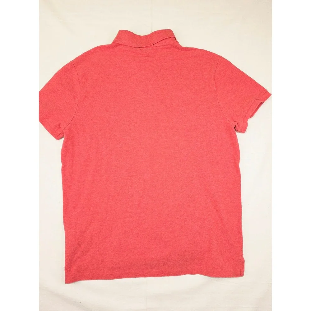 Polo Ralph Lauren Polo Shirt Mens LG Red Custom Slim Fit‎ Short Sleeve Cotton